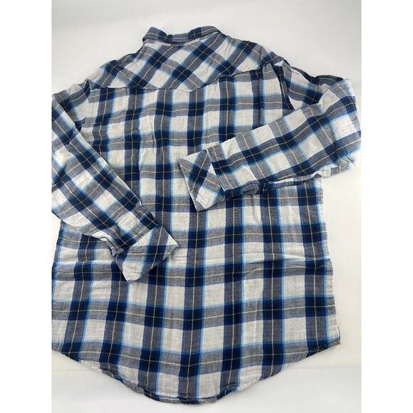 Tony Hawk Shirt Mens Extra Large Blue Black Gray Plaid 100% Cotton Button Casual - Picture 7 of 8
